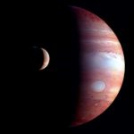 Photo of Jupiter's Moon, Europa, In Front of Jupiter